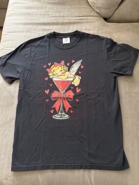 Black Graphic Cupid Cocktail Tee - NEW!